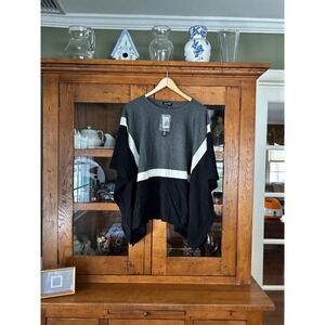 NWT Marble Fashions Uk 5024 colorblock poncho gray black white XL-XXL